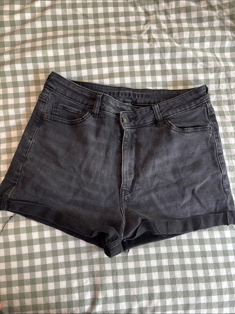 American Eagle Outfitters Charcoal Black Denim Short Shorts